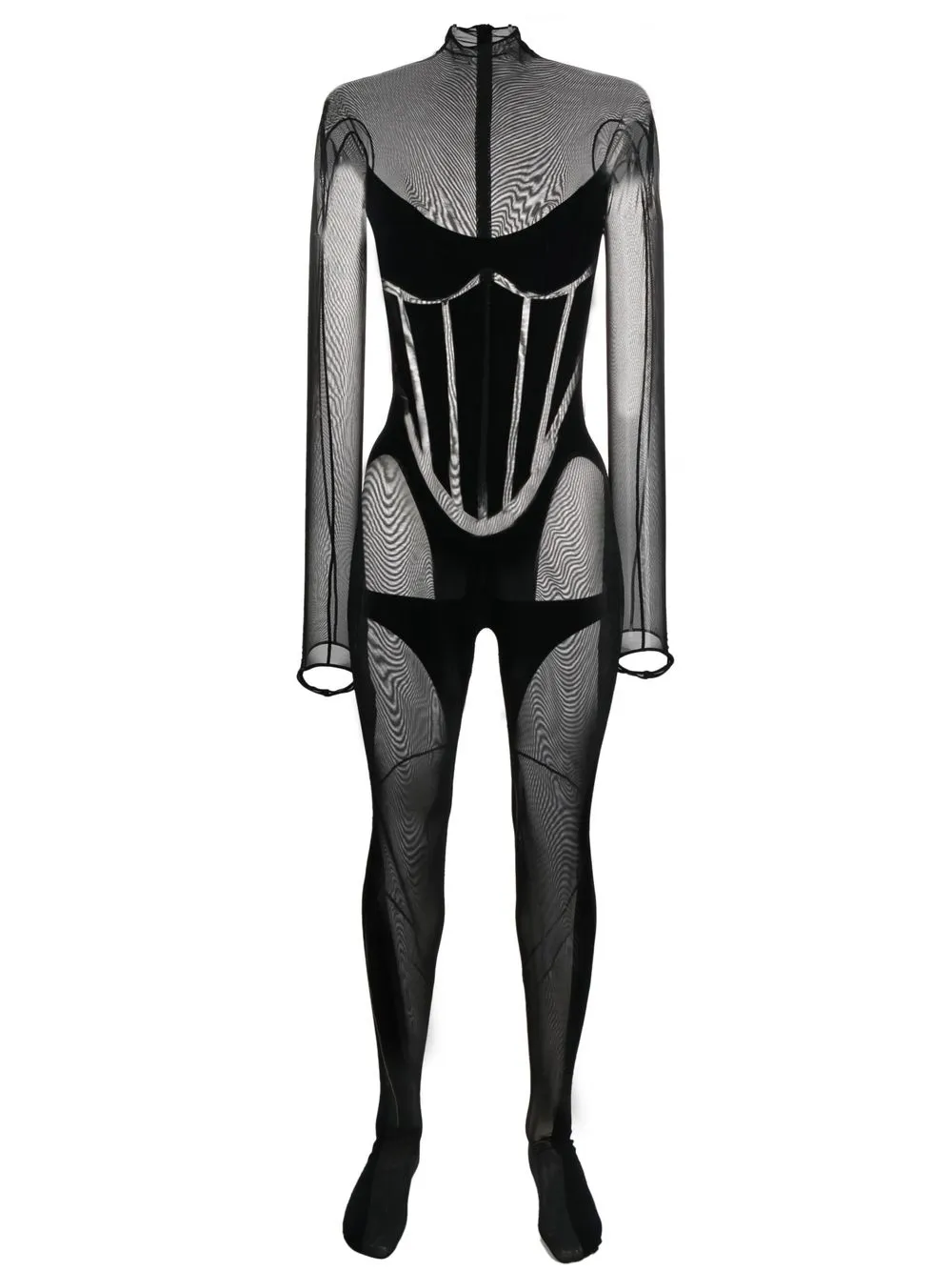 

Полупрозрачный комбинезон Wolford, черный