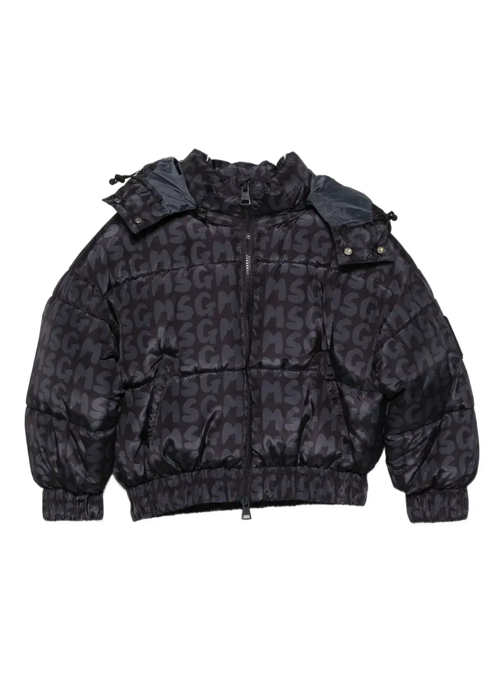 

Стеганая куртка с принтом логотипа Msgm Kids, черный