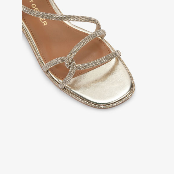 Сандалии Kg Kurt Geiger с кристаллами плетёные, золотой — фото 3