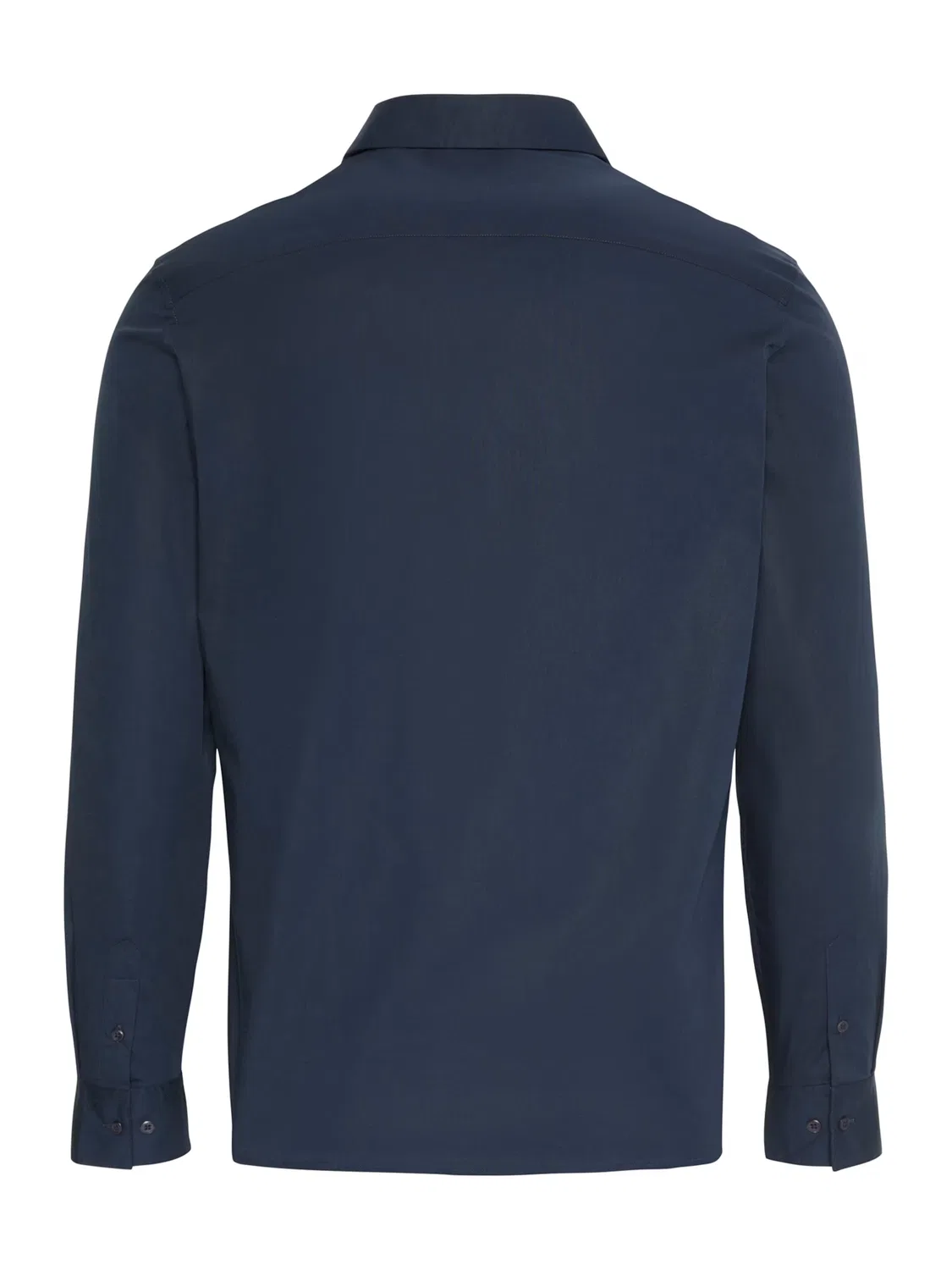 Рубашка Calvin Klein приталенного кроя на пуговицах модель Slim Fit Monogram Embroidery, темно-синего цвета — фото 2