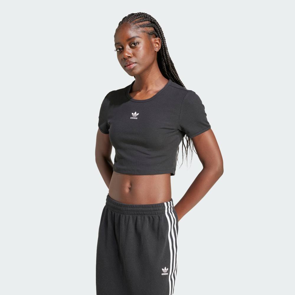 Ребристая футболка Essentials Adidas, black