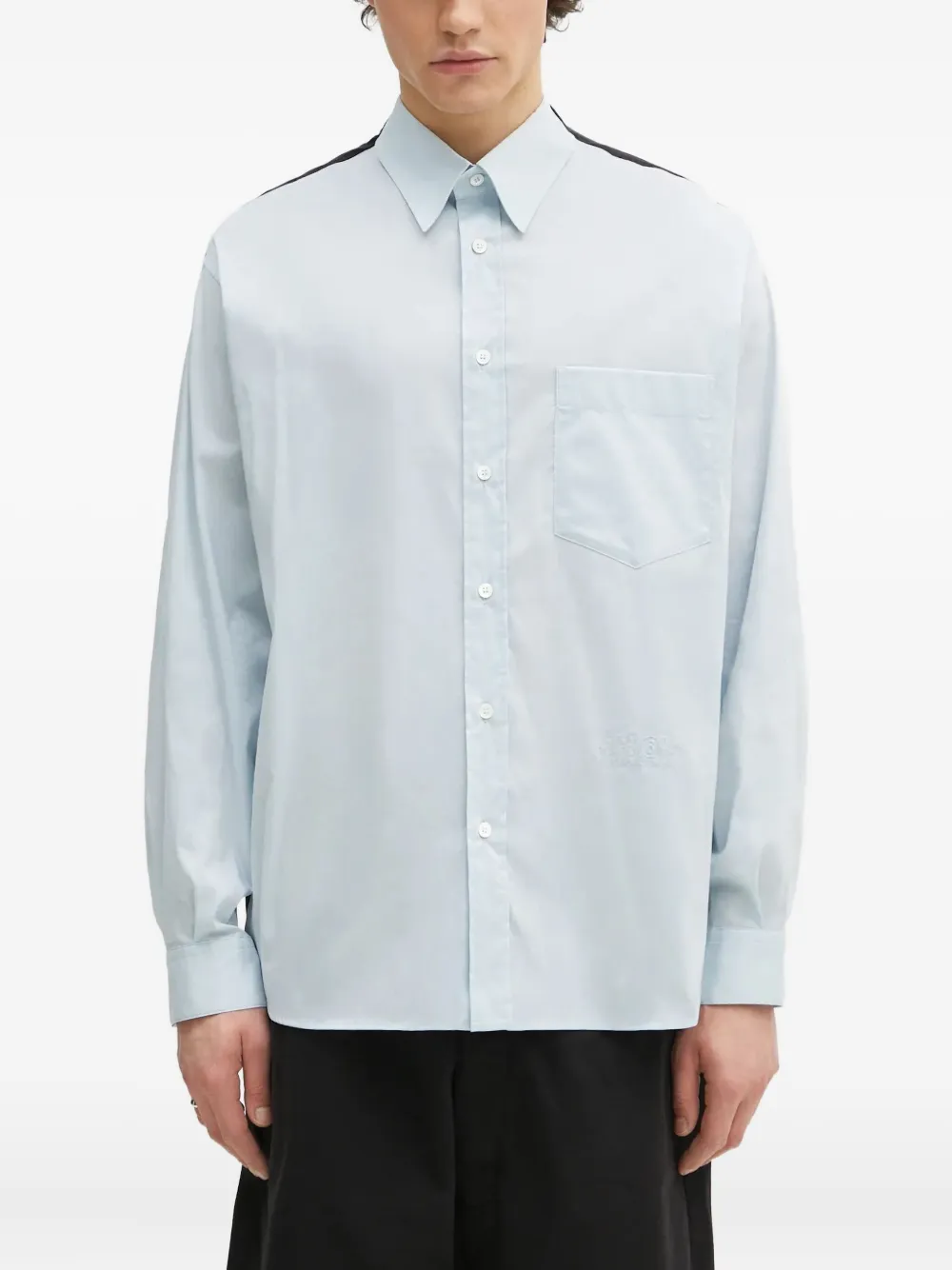 

Рубашка с цепочкой MM6 Maison Margiela, синий