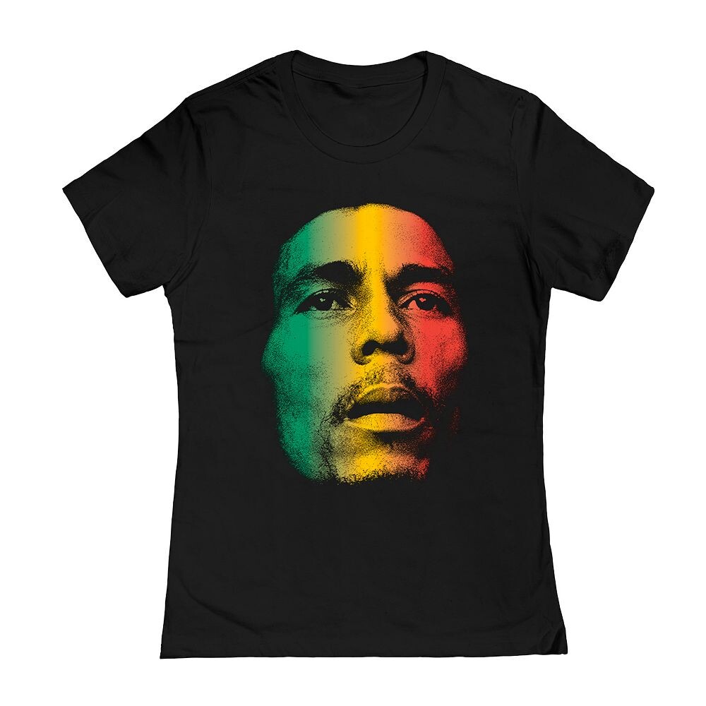 

Юниорская футболка с рисунком Bob Marley Face Licensed Character, черный