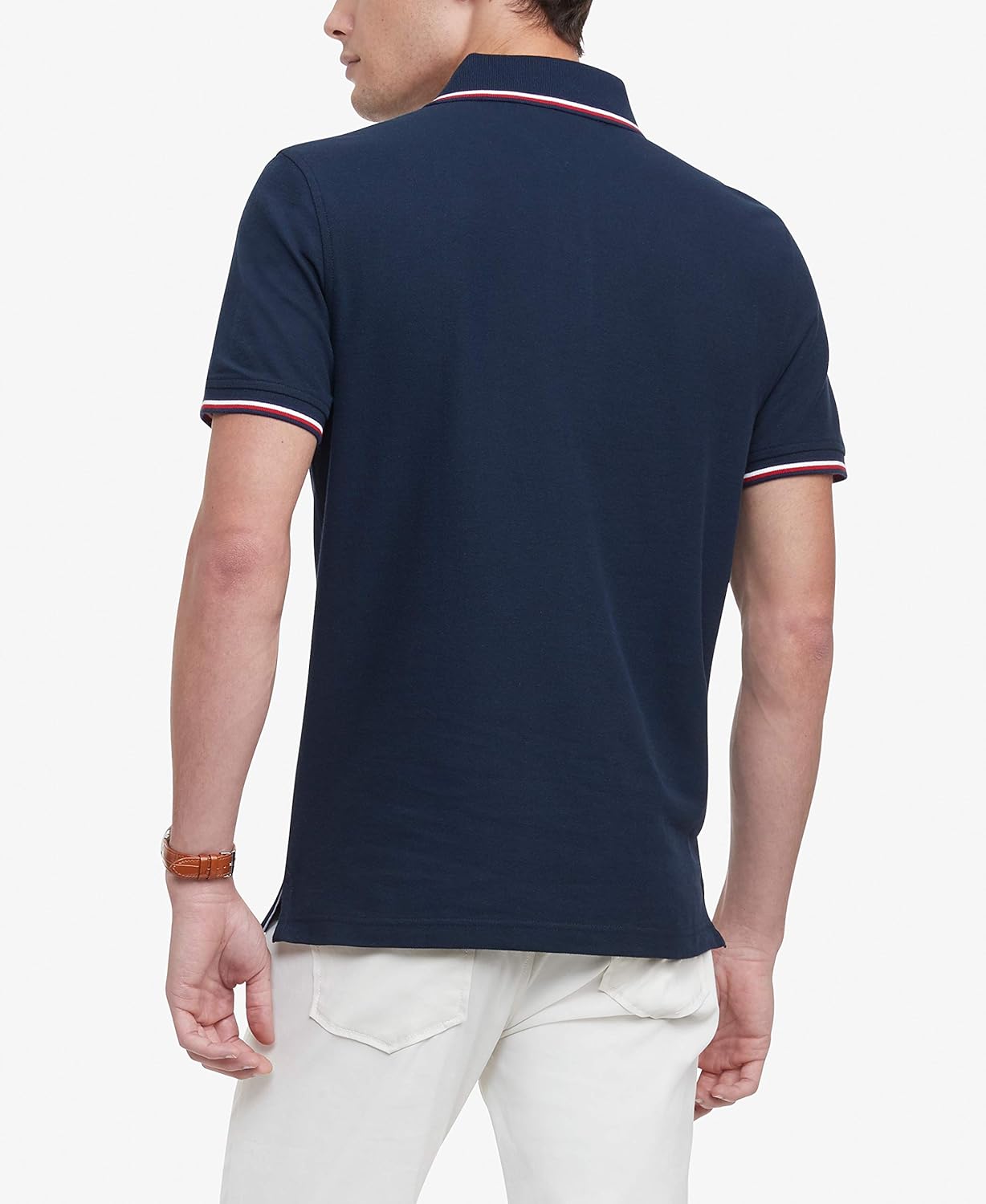 Мужская рубашка-поло Tommy Hilfiger с короткими рукавами, влагоотводящая, эластичная, быстросохнущая, с защитой от ультрафиолета, Sky Captain — фото 2