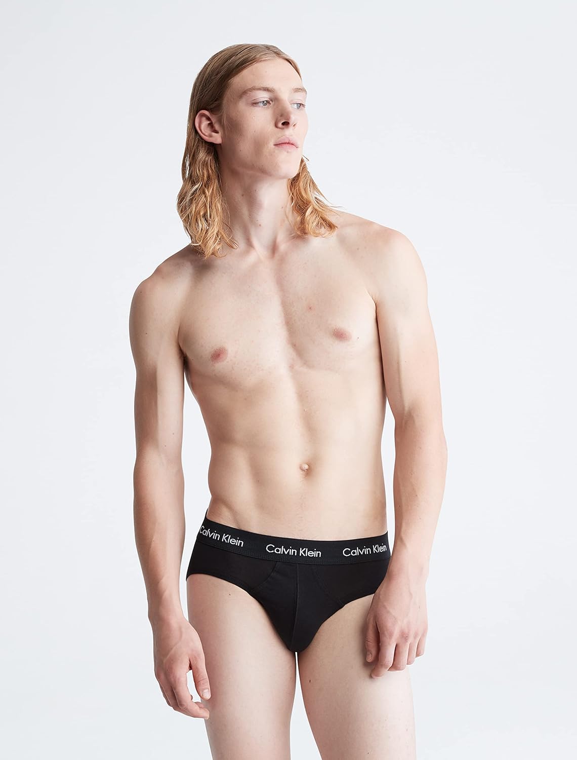Мужские трусы-слипы Calvin Klein из хлопка и стретча, 7 шт., Black — фото 2