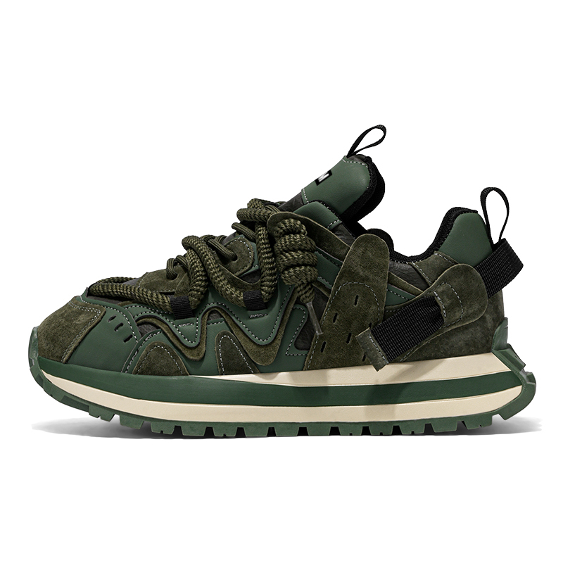 

JKEM Мужские повседневные низкие кроссовки с амортизацией, противоскользящей подошвой и эффектом увеличения роста зеленого цвета, цвет Green