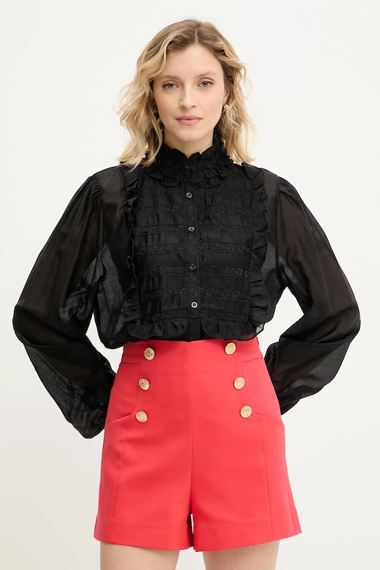 

Шелковая рубашка Answear.Lab, черный