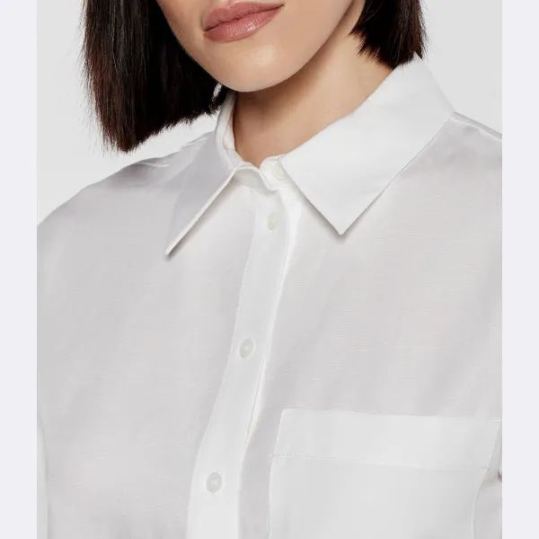 Платье с добавлением льна Calvin Klein, белый — фото 2