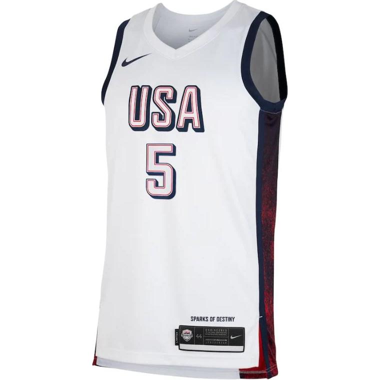 

Баскетбольная майка USA Basketball Olympic Team Series Anthony Edwards Swingman мужская белая Nike