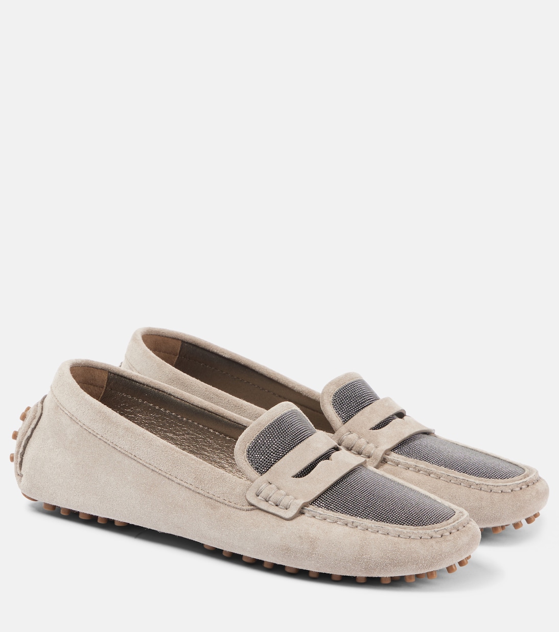 Замшевые мокасины Brunello Cucinelli, Ice