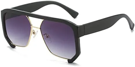 

Солнцезащитные очки в полуободковой квадратной оправе 2027 года для женщин и мужчин в стиле панк-ретро, ​​винтажные, с защитой от УФ-излучения UV400 MTZJH, Black Grey