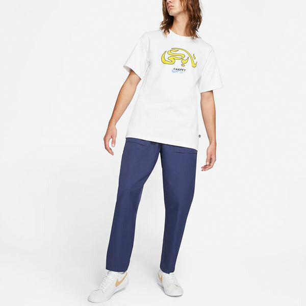 Футболка sb x carpet company crossover printing round neck sports short sleeve us edition white Nike, белый — фото 2