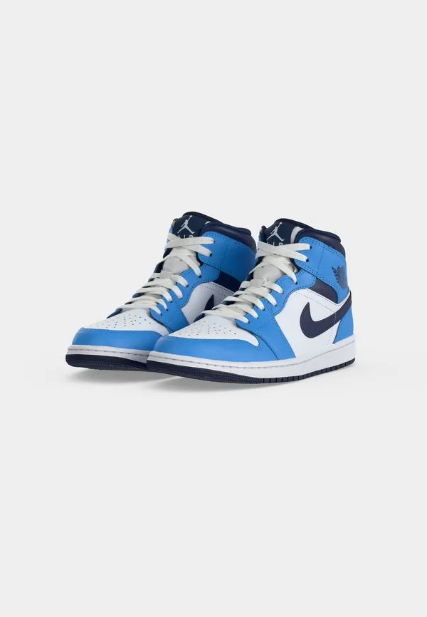 Кроссовки air jordan 1 mid hightop Jordan, Midnight Navy/University Blue/White/Sail/Summit White — фото 3