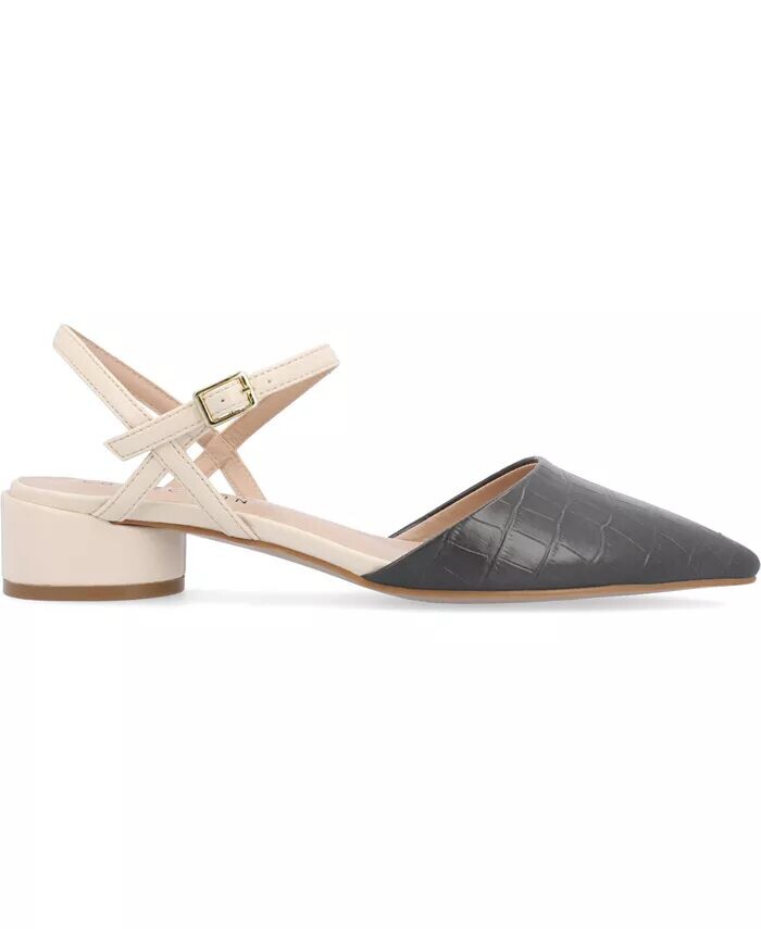Женские туфли Brynn Block Heel с острым носком Journee Collection, серый — фото 2