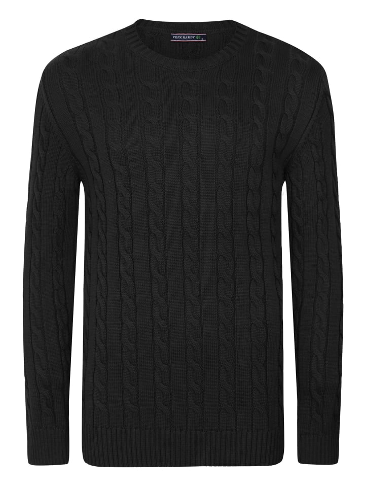 

свитер косой вязки черного цвета Felix Hardy