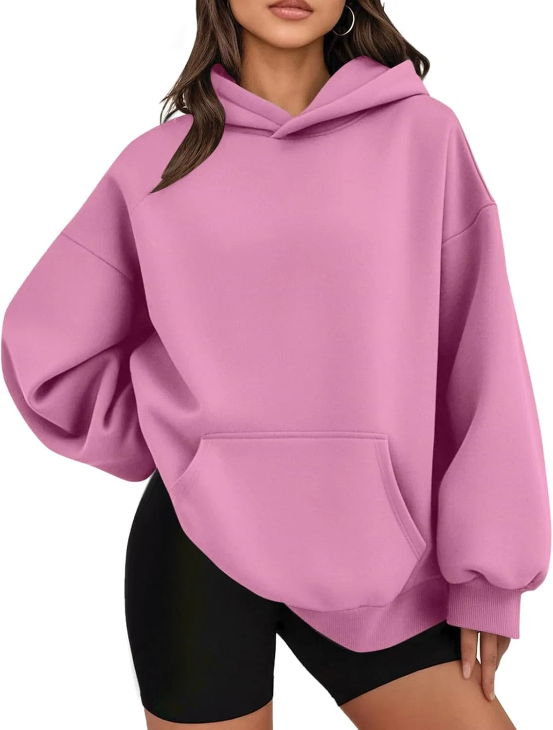 Женский оверсайз худи из флиса Generic, A016-pink