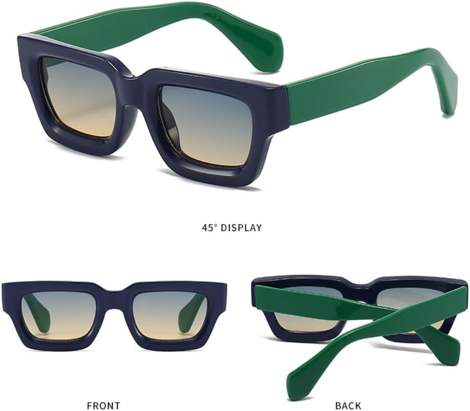 

Модные квадратные солнцезащитные очки для женщин и мужчин, линзы из поликарбоната с защитой от УФ-излучения, стильный ретро-дизайн, доступны в различных цветах Generic, Blue Green Yellow