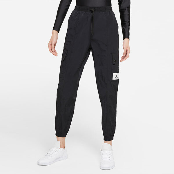 Спортивные штаны (WMNS) Air Jordan Essentials Pocket Woven Label Logo Drawstring Bundle Feet Sports Pants/Trousers/Joggers Black, черный — фото 4