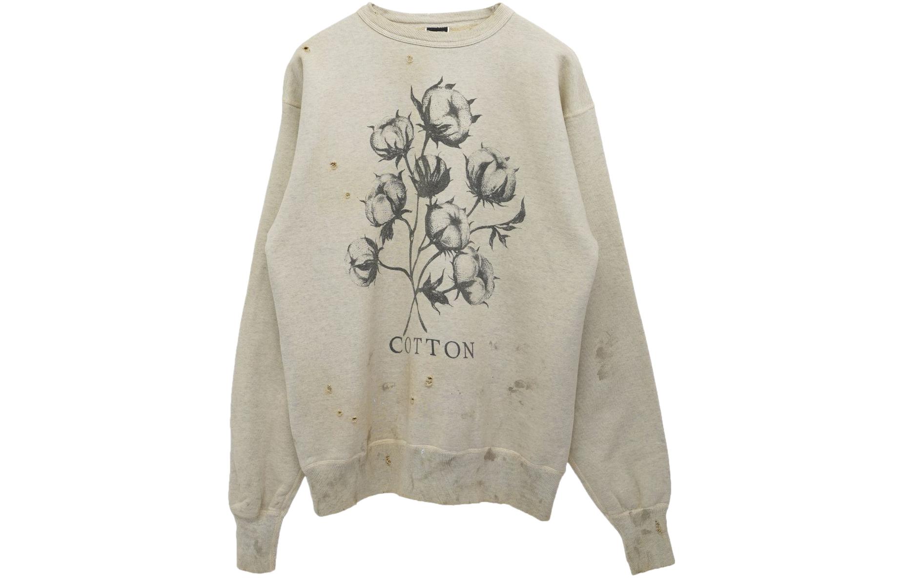 

Хлопковая толстовка с круглым вырезом X Denim Tears SAINT Mxxxxxx, серый
