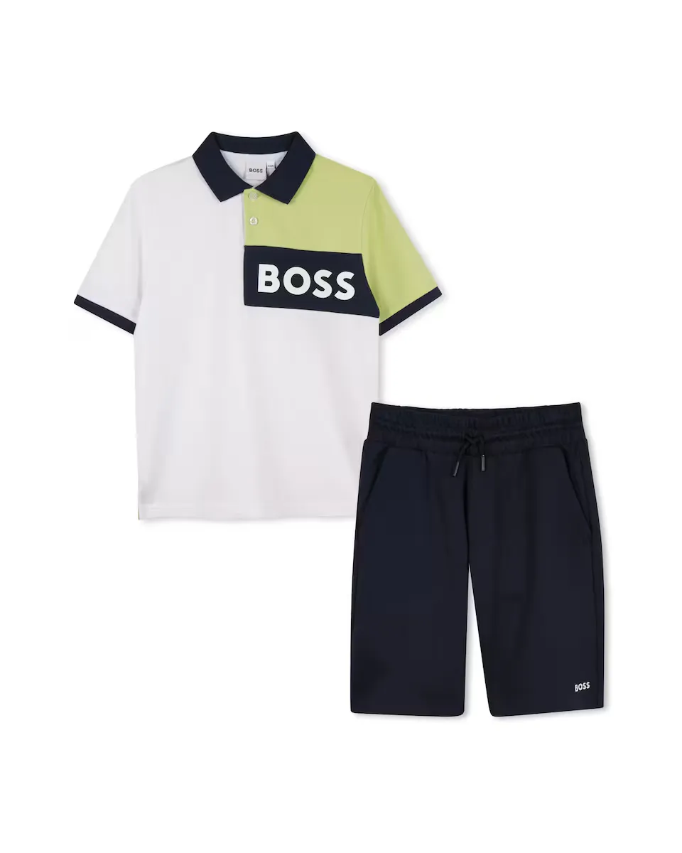 

Комплект для мальчика из черного хлопка BOSS Kidswear, чёрный