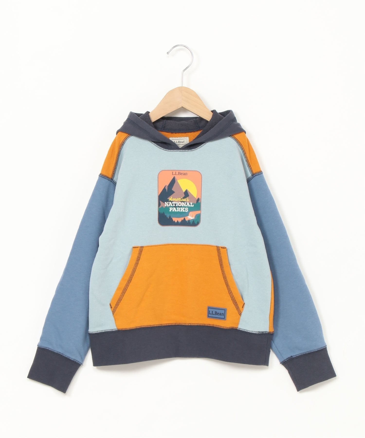 Детская спортивная толстовка с капюшоном, с цветовыми блоками L.L.Bean, StBlNtnPksSt — фото 3