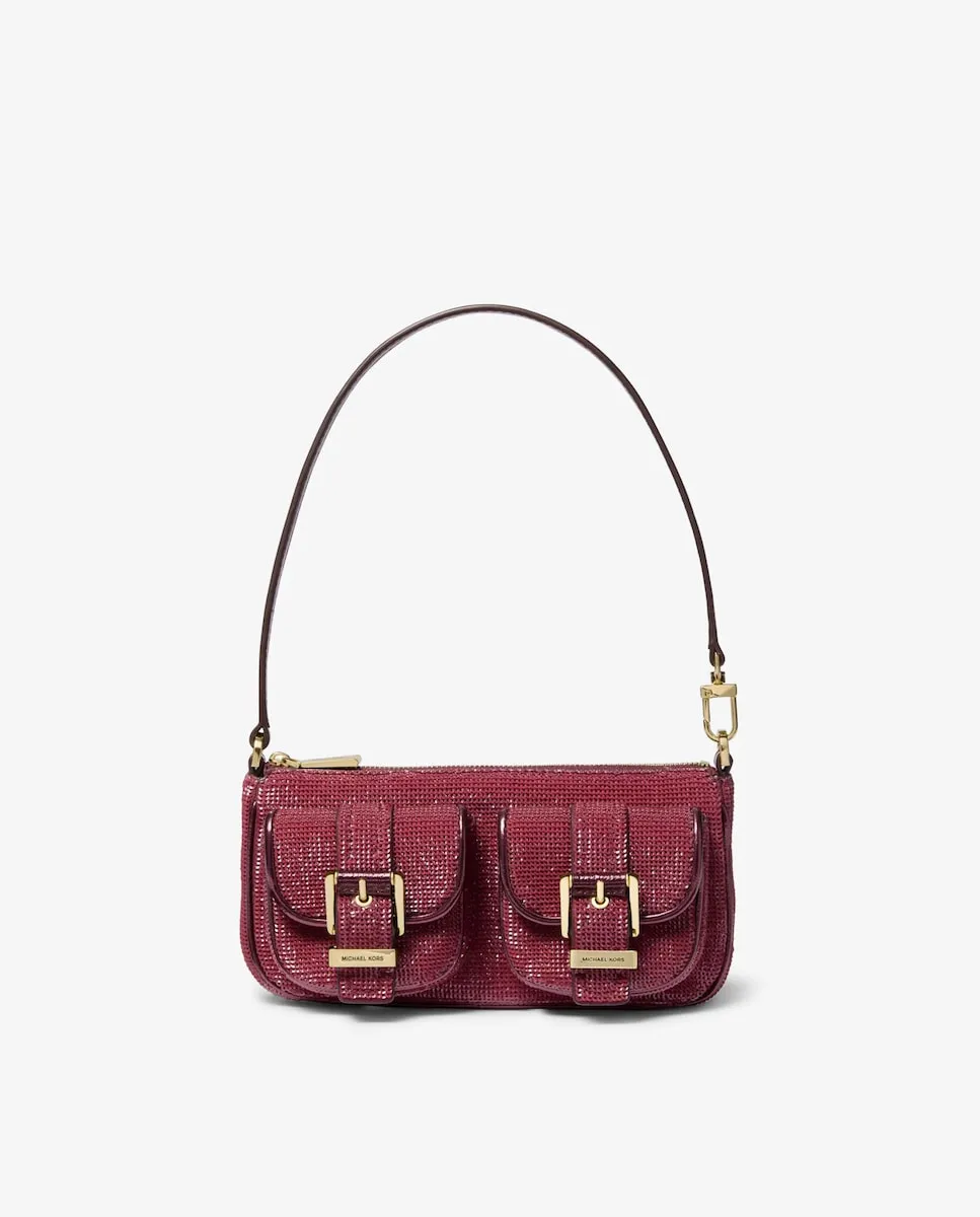 

Маленькая сумочка-покет Zoe с пайетками Michael Michael Kors, гранатовый