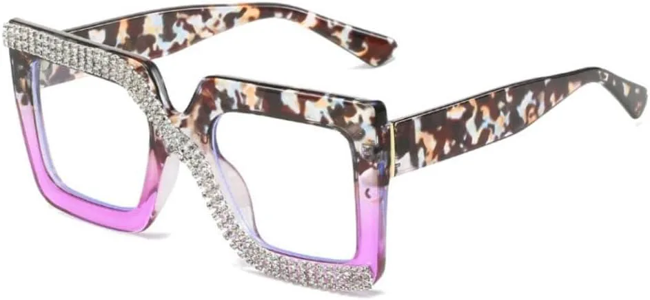 

Солнцезащитные очки MUTYNE Light Oversized Square Diamond для женщин, модные, для работы за компьютером, с прозрачными линзами, декоративное украшение, 3