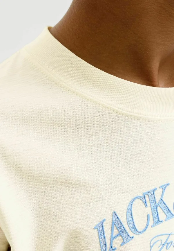 Футболка, футболка для подростков, футболка с принтом Jack & Jones Junior, Antique White — фото 4