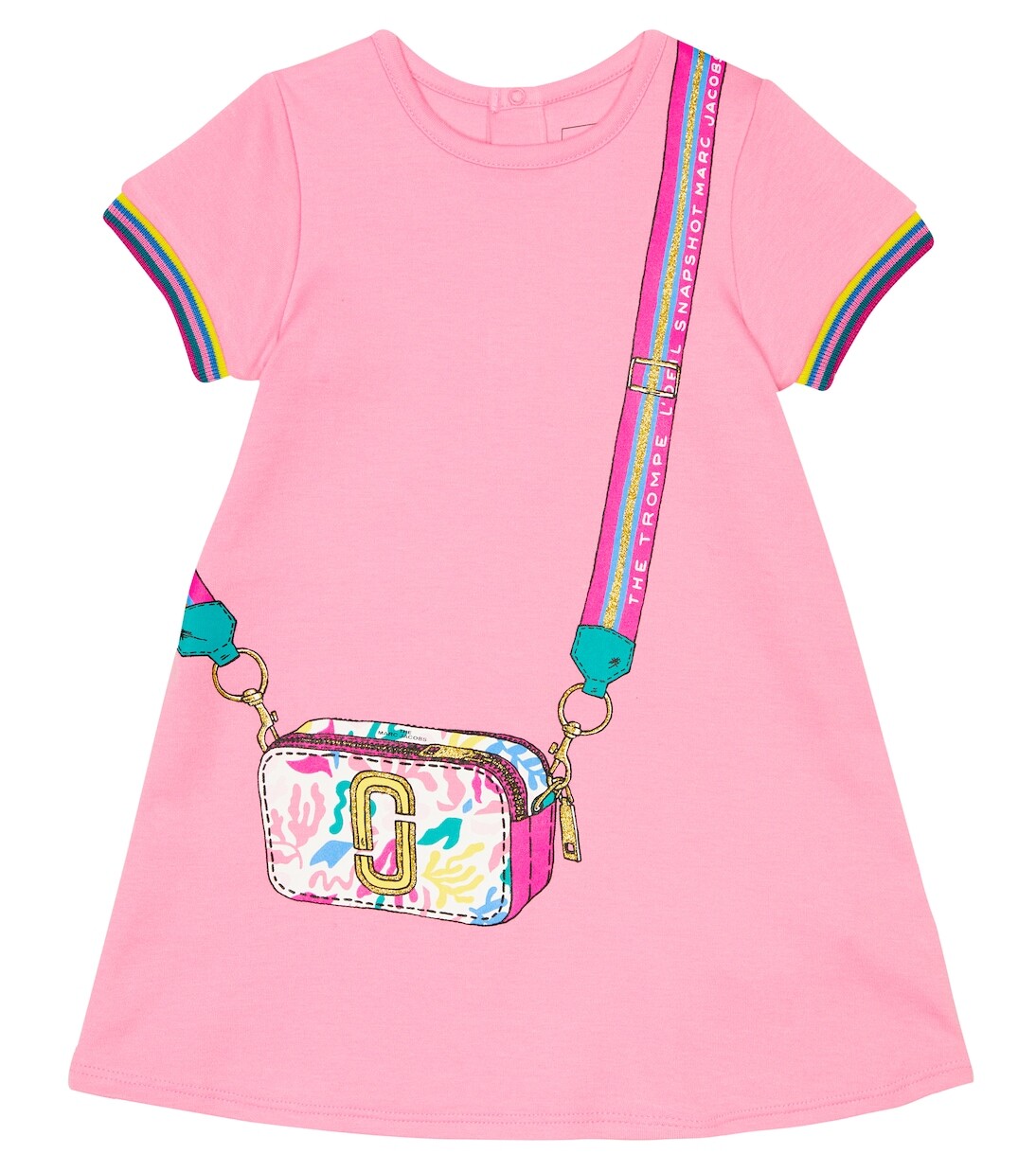 

Детское хлопковое платье с принтом Marc Jacobs Kids, розовый