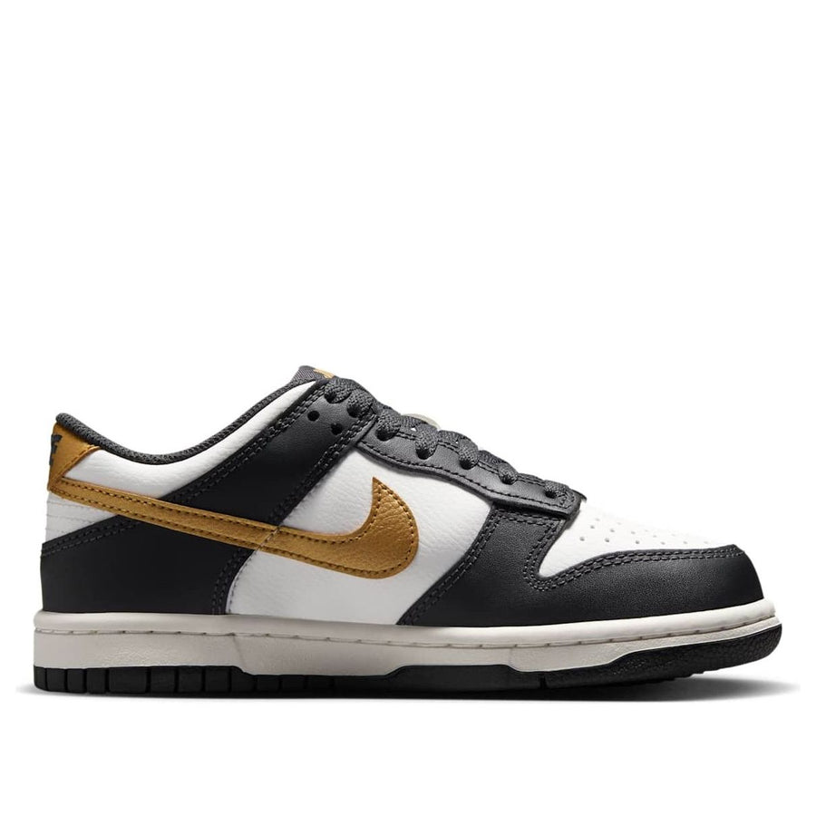 Кроссовки (GS) Nike Dunk Low 'Summit White Metallic Gold', черный — фото 2
