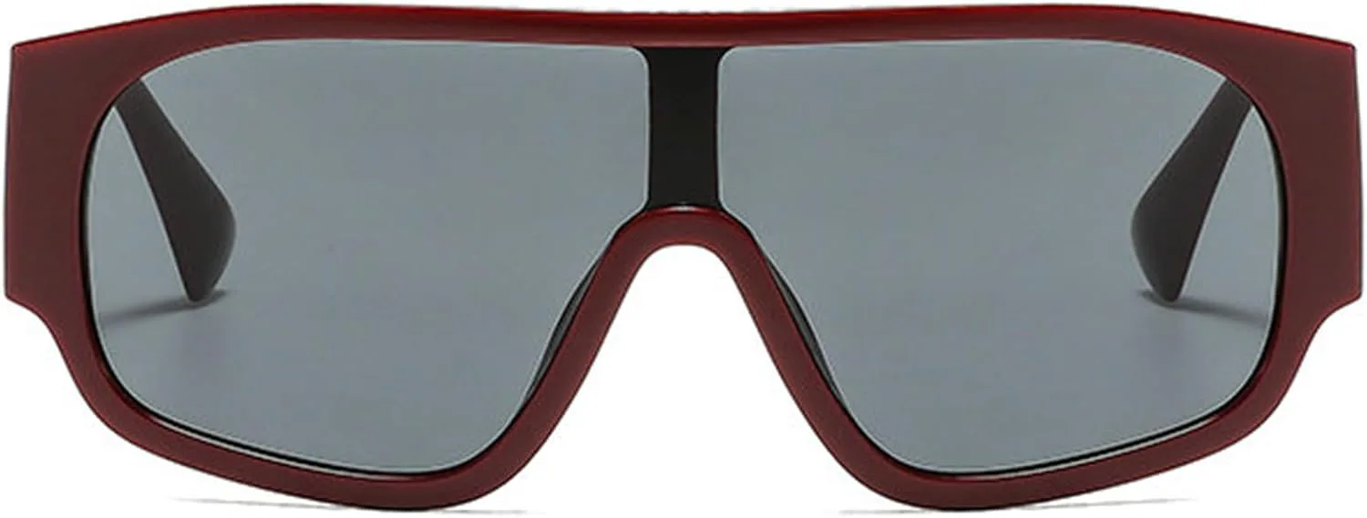 

Солнцезащитные очки Helena Oversized Flat Top для женщин, винтажный стиль, цельные квадратные очки-щитки, модные очки-пилоты с градиентным переходом цвета, C2