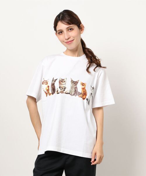 

Футболка с принтом "Кошка" HOUSTON, белый