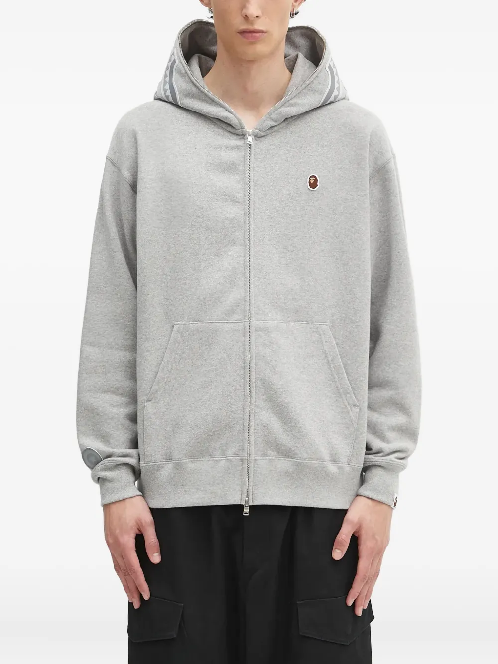 

Худи One Point Ape Head Shark на молнии A BATHING APE, серый