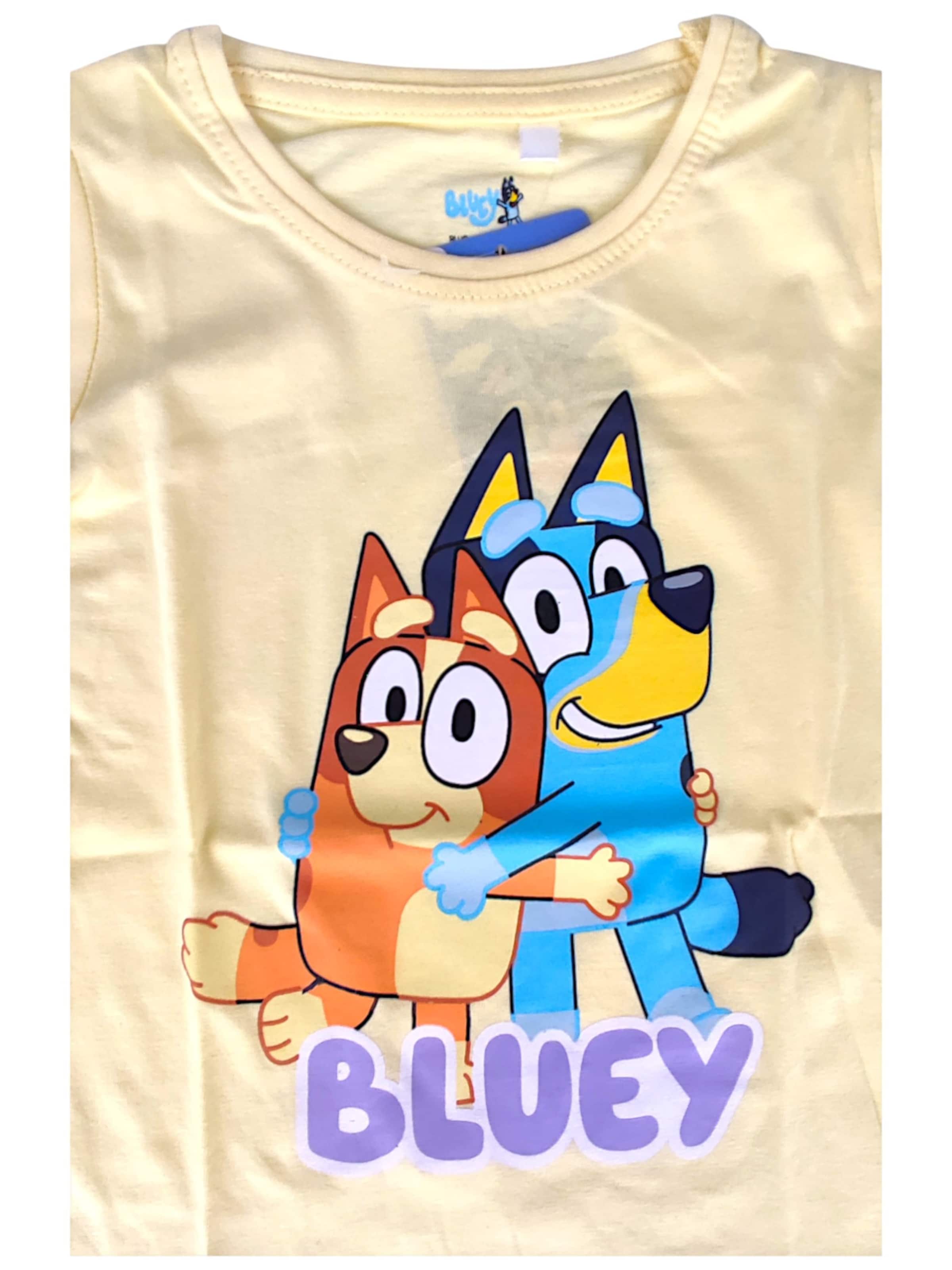 Лонгслив 'Bluey & Bingo' в пастельно-желтом цвете — фото 4