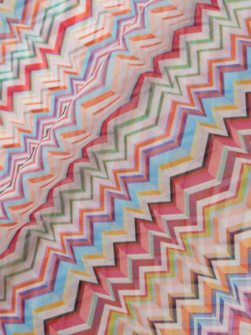 Широкие брюки из полосатой эластичной сетки Missoni, розовый — фото 4