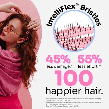 Расческа WetBrush Go Green Curl Detangler с ультрамягкой щетиной Intelliflex для вьющихся волос черного цвета Wet Brush — фото 3