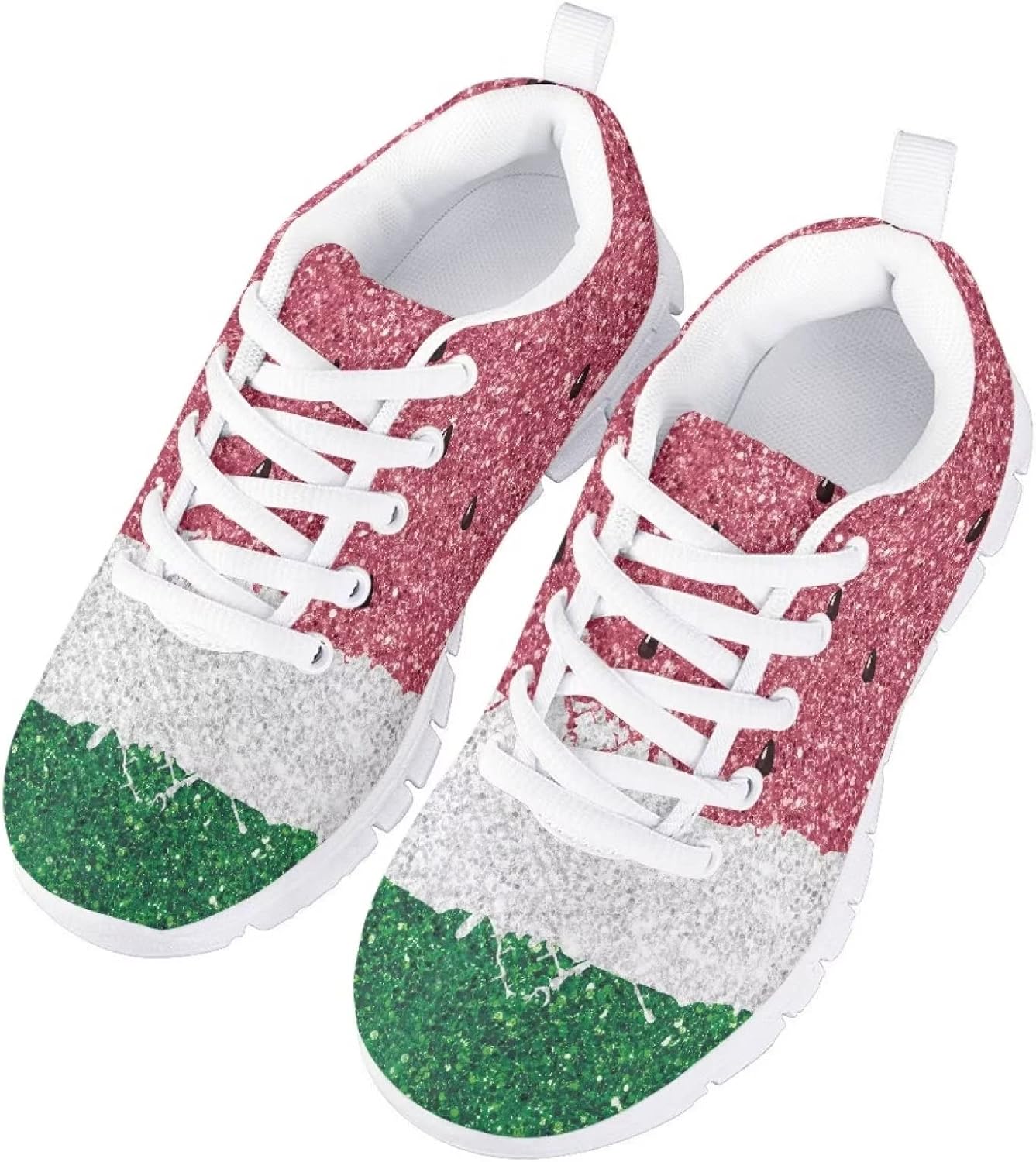 

Детские дышащие кроссовки GIFTPUZZ для бега, легкие спортивные с шнуровкой, удобные спортивные балетки, Watermelon