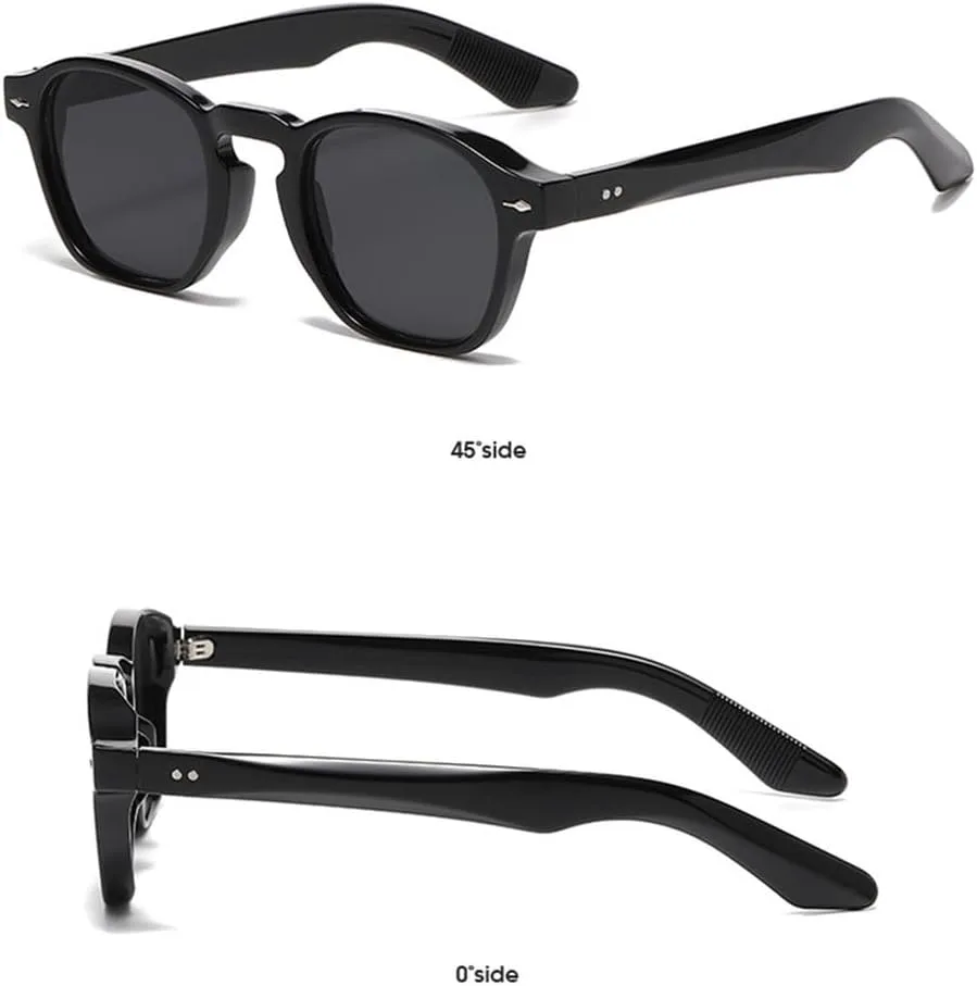 

Мужские солнцезащитные очки Retro Rivets, модные сине-зеленые, трендовые оттенки, защита от ультрафиолета UV400, женские очки в прозрачной оправе HVTVTLA, Black Blue