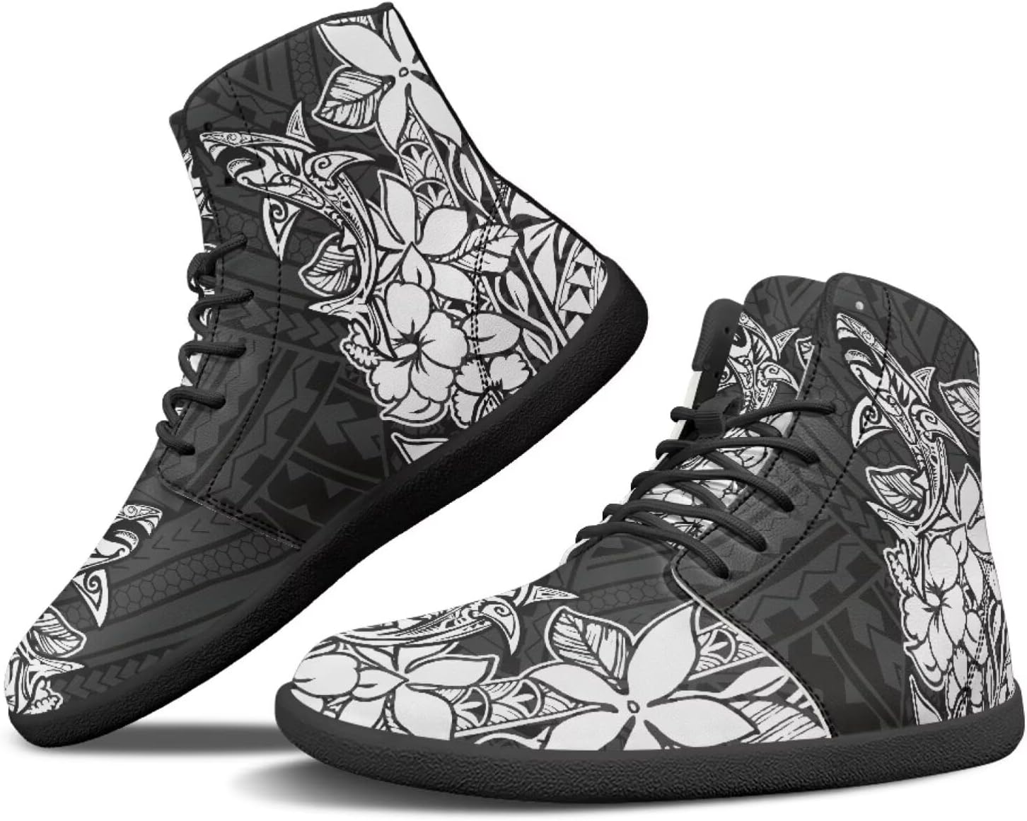 

Мужские кроссовки Binienty для тренировок, с высоким голенищем, из PU-кожи, минималистичные, с нулевым перепадом, женские широкие кроссовки с плоским носком, Shark Plumeria