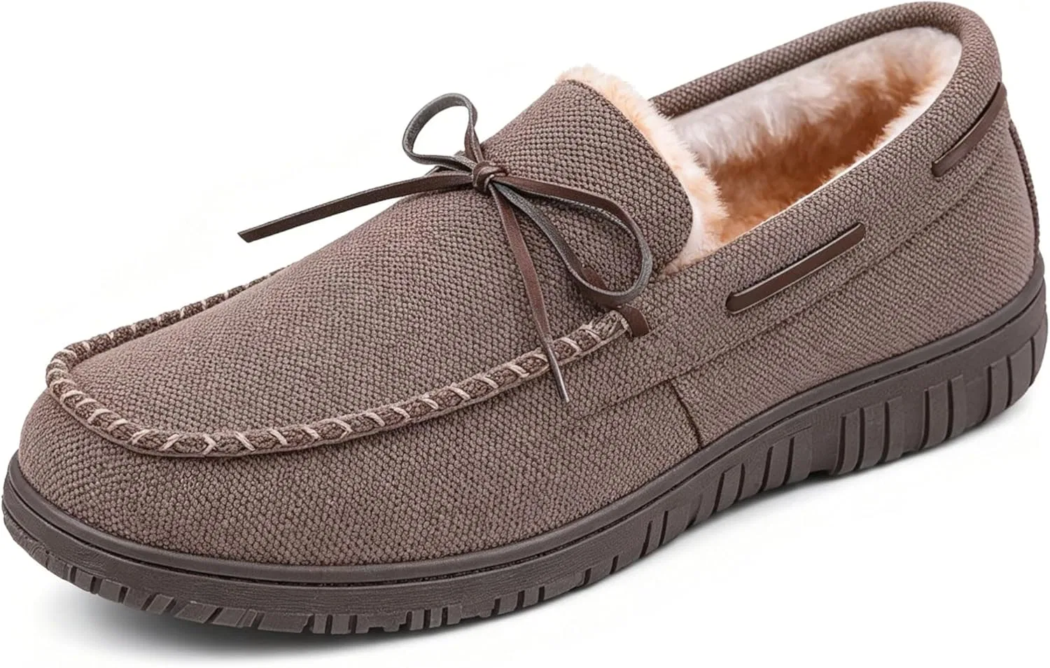 Тапочки мокасины с мягкой подкладкой shoeslocker, кофе