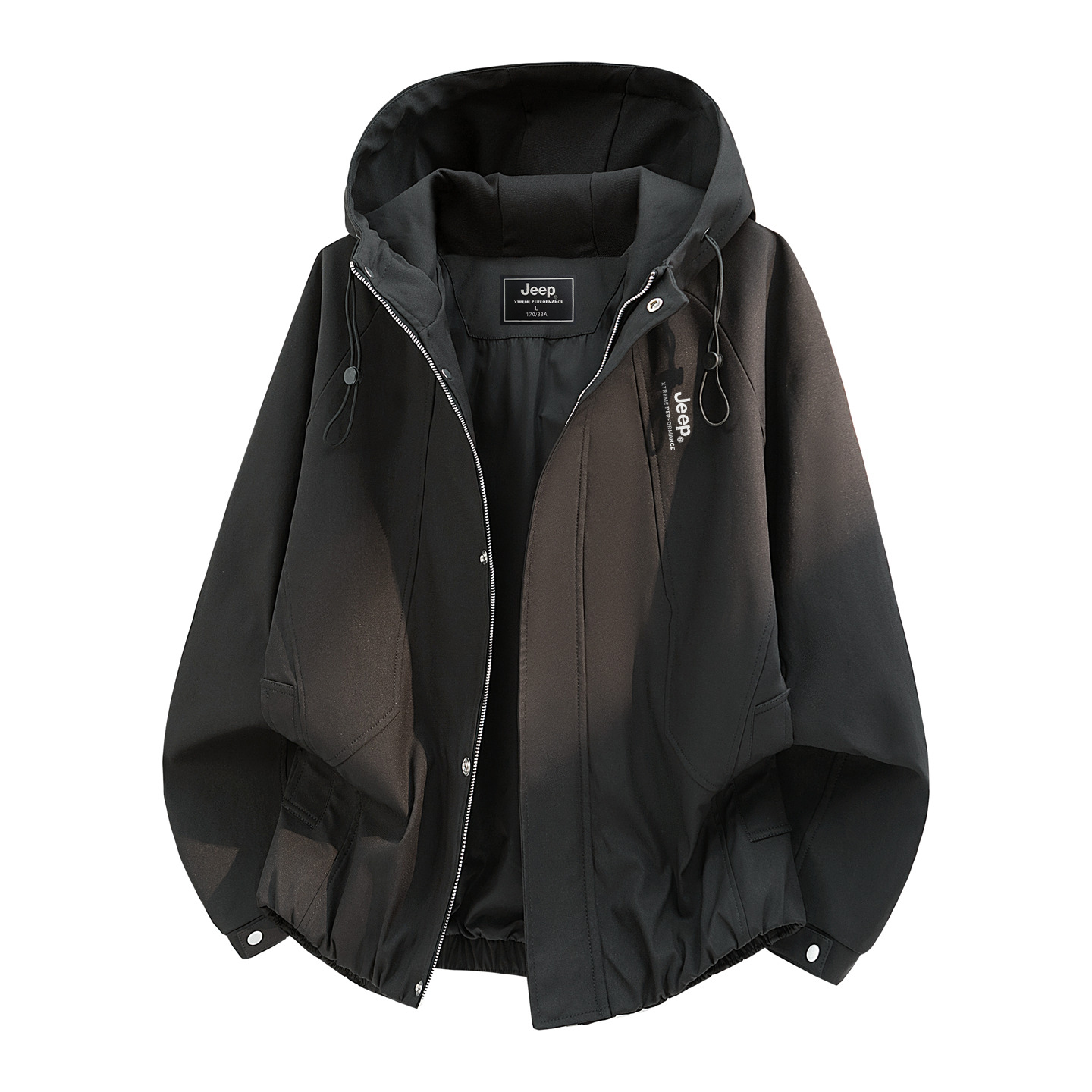 

Куртка спортивная уличная унисекс с капюшоном Moderate Jeep, черный (single windbreaker jacket)[jeep high-end outdoor collection]