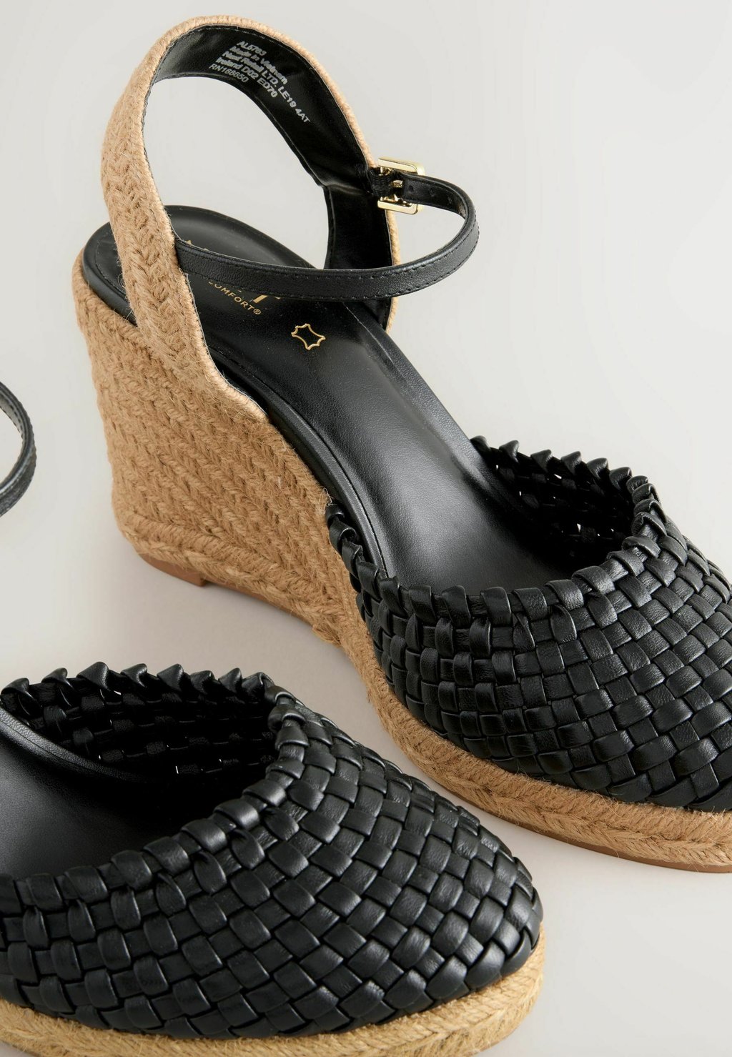 Эспадрильи REGULAR FIT - FOREVER COMFORT ROUND TOE WEAVE DETAIL - Wedge sandals Next, черный — фото 4
