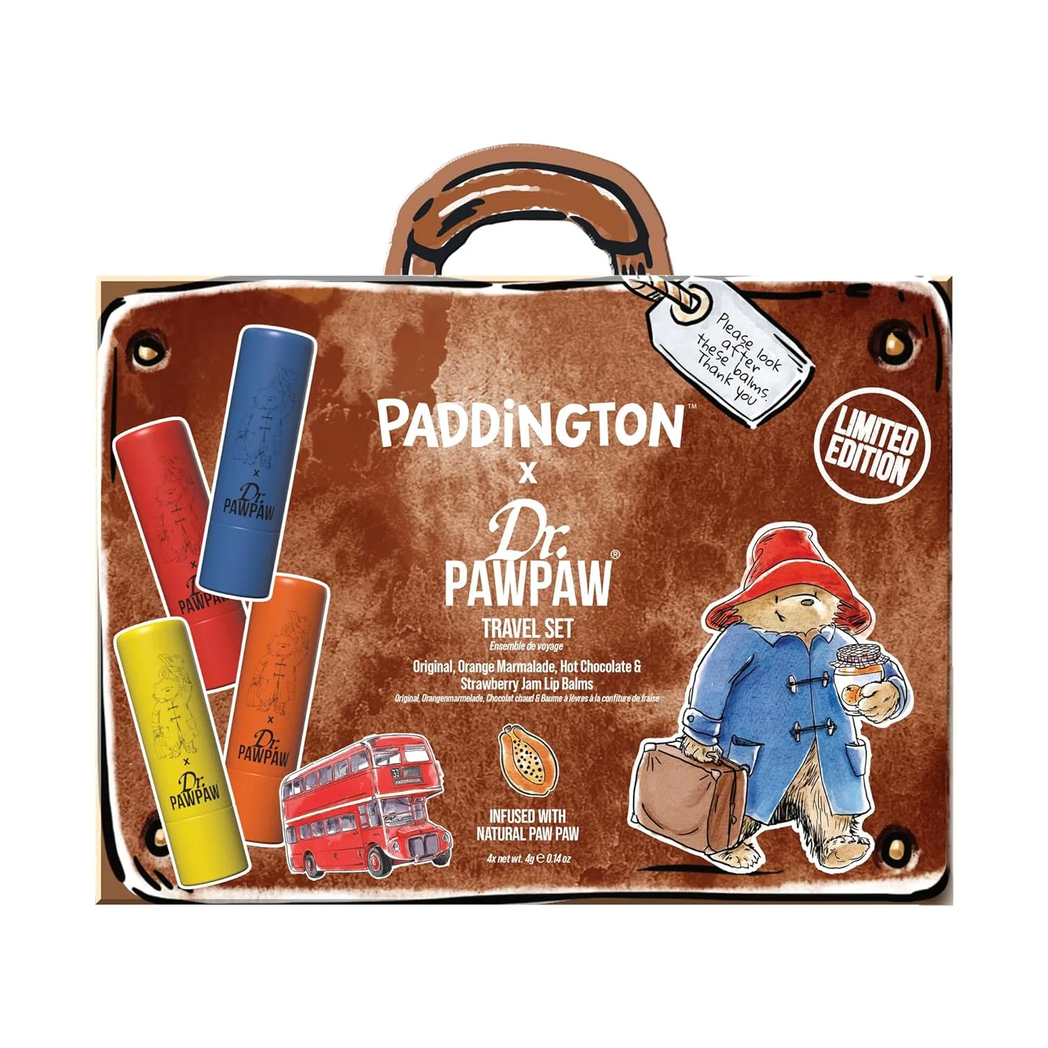 Дорожный набор бальзамов для губ «x Paddington Travel Set» от Dr. PAWPAW Dr. Pawpaw Original Balm