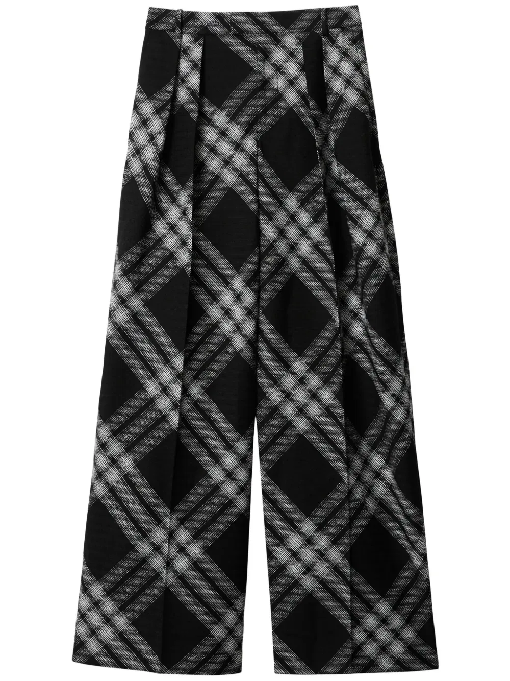 Брюки Burberry, шерстяные, клетчатый узор, черный