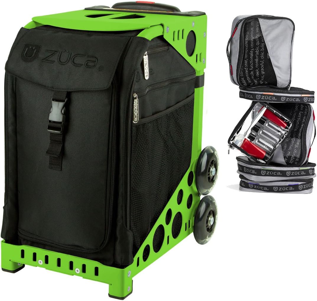 

Спортивная сумка-вкладыш Zuca "Stealth", зеленая рама, мигающие колеса и набор с чехлом для флаера, Зеленый, Спортивная сумка-вкладыш Zuca "Stealth", зеленая рама, мигающие колеса и набор с чехлом для флаера