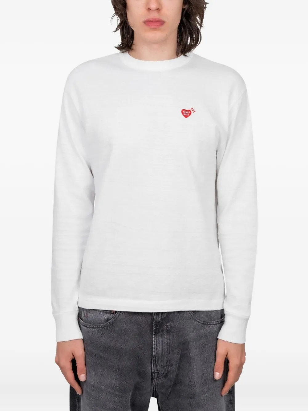 

Футболка с длинными рукавами и графичным принтом Human Made, белый