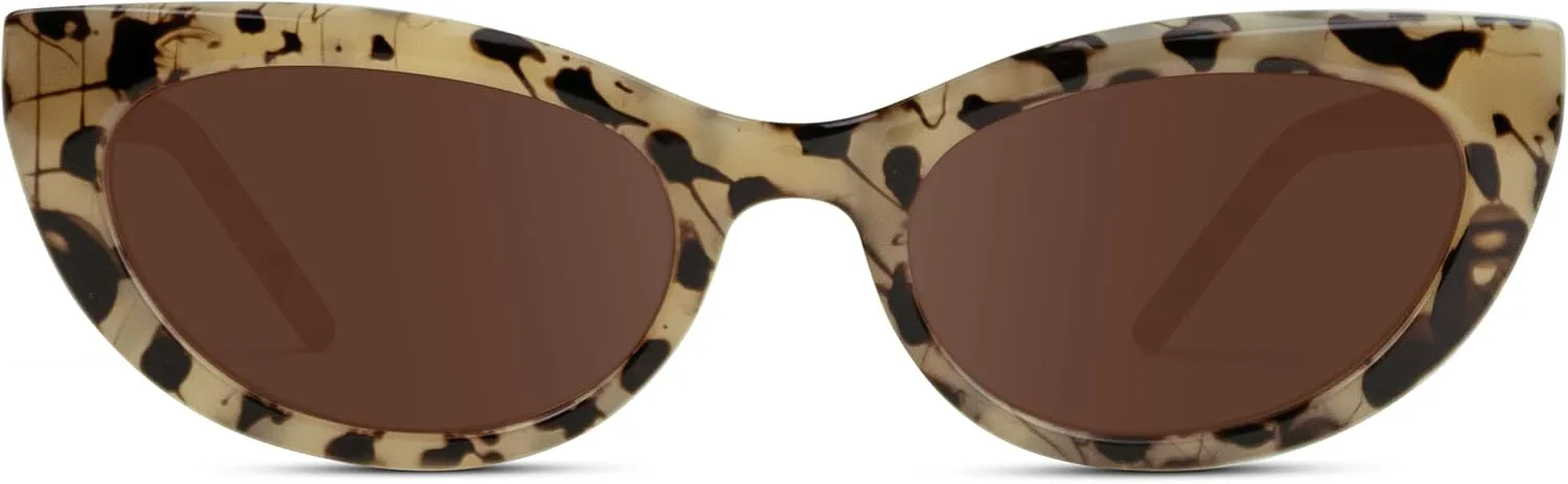 

Женские солнцезащитные очки WearMe Pro «кошачий глаз», ретро-дизайн, элегантная оправа, защита от УФ-излучения, стильные и модные, Beige Tortoise / Brown Lens