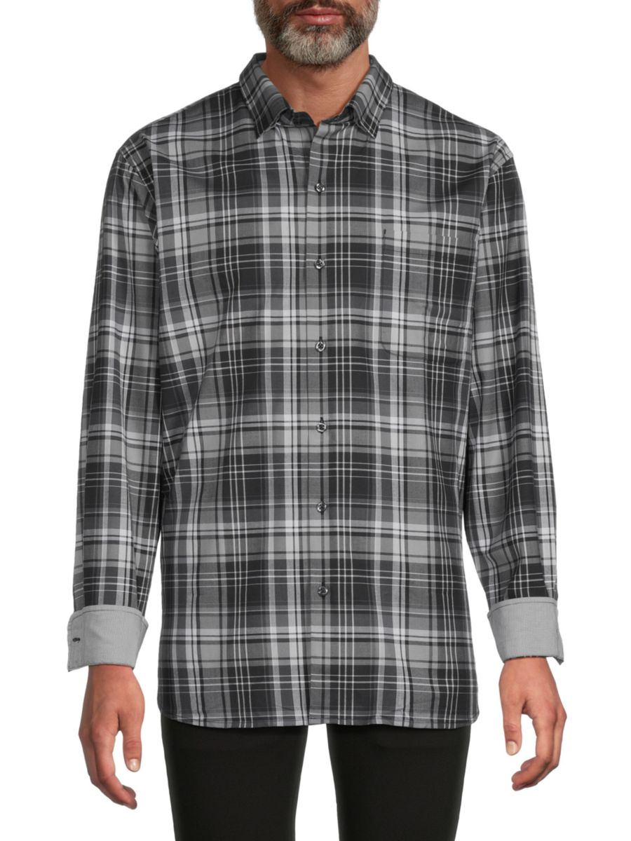 

Рубашка Lazlo Lux из шёлковой смеси в клетку Tommy Bahama, черный