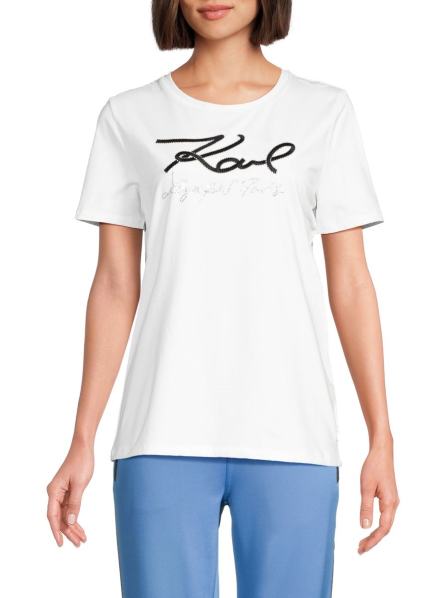 

Футболка с логотипом Karl Lagerfeld Paris, белый