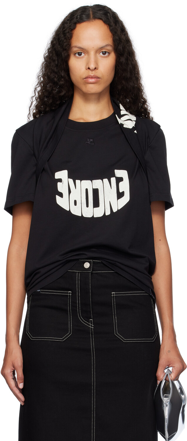 

Черная футболка «Encore» Courreges